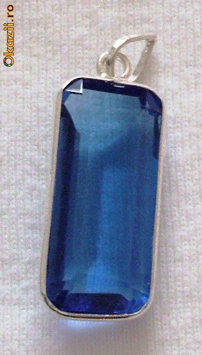PANDANTIV BLUE QUARTZ-(3-48)- Argint 925-PROMOTIE foto mare