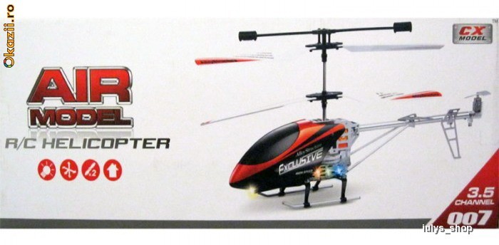 ELICOPTER RADIO COMANDAT AIR MODEL 007 TRANSPORT GRATUIT PRIN POSTA ROMANA SAU DOAR 9.9 LEI PRIN FAN COURIER + CADOU IN VALOARE DE MAXIM 10 LEI foto mare