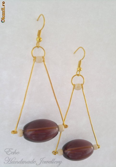 Cercei Handmade - Purple Weight (cer00020) foto mare