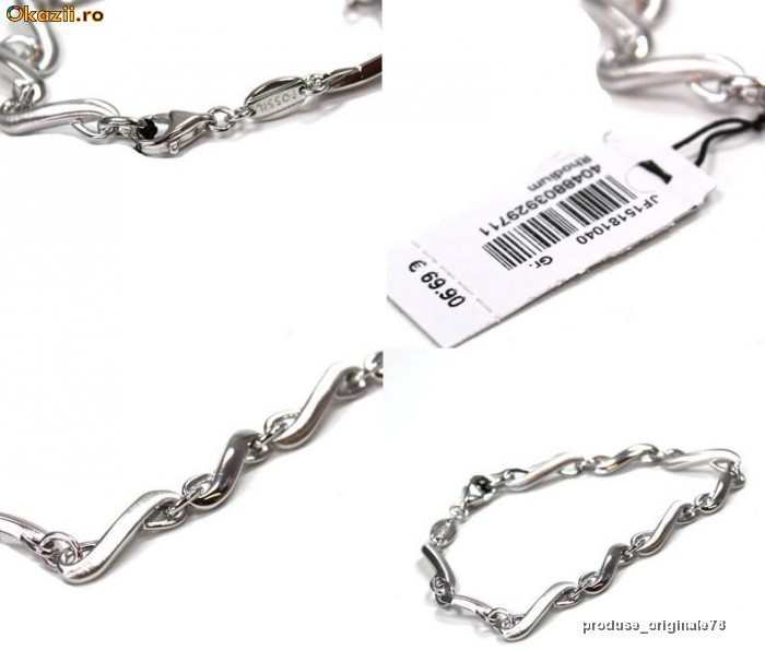 Bratara dama FOSSIL JF151810040  argint 925 eleganta, NOUA CU ETICHETA si CERTIFICAT, cutie Fossil CADOU inclusa PRET MAGAZIN 70 EURO foto mare