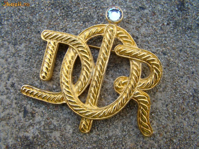 Golden CHRISTIN DIOR BROOCH VINTAGE-AUTHENTIC!!!!! foto mare