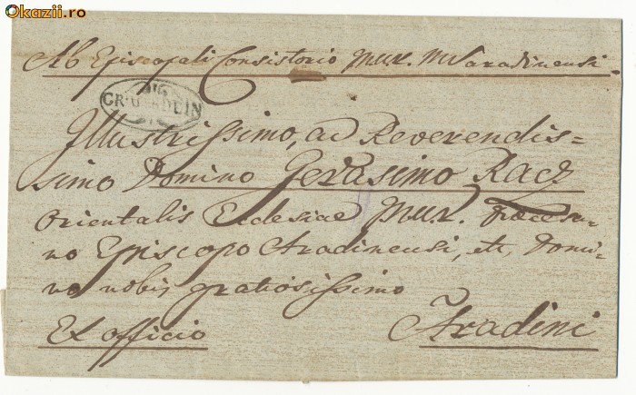 RFL ROMANIA TRANSILVANIA 1844 plic prefilatelic cu stampila austrica din Oradea - GR.VARDEIN foto mare