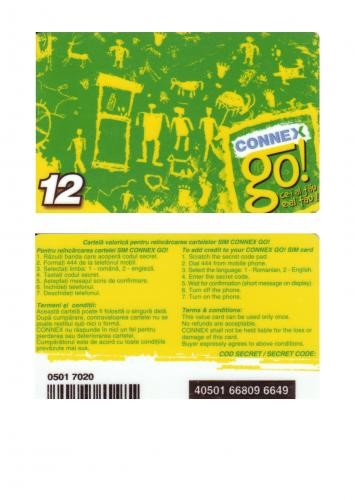 CARTELA  CONNEX GO 12 USD 2 ** foto mare