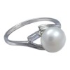 White 9.0mm Pearl Ring with Sterling Silver  (inel cu perla)