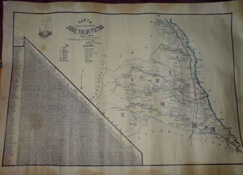 Harta cailor de comunicatie a jud. Putna, anul 1927 foto mare