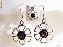 SET Cercei + Pandant NOI argint 925 floare cu spirala in centru foto