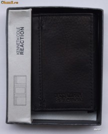 Kenneth Cole 5601915 portofel barbati trifold, negru nou! foto