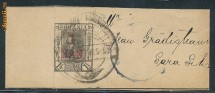 RFL 1899 ROMANIA Banderola de ziar cu sursarj 1 BAN pe Spic de Grau de 1 1/2b foto