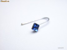 PIERCING DIN ARGINT DE 925 CU ZIRCONIU ALBASTRU