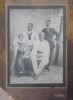 Familie in costume populare , marinar , Foto pe carton , Constanta , 1900 , deosebita