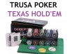 TRUSA POKER - TEXAS HOLD'EM - Set de 200 jetoane + 2 Seturi de carti de joc + fata de masa + jetoane Dealer, Small si Big Blind! Cel mai bun pret