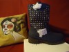 Cizme Ghete Botine imblanite cu tinte metalice- NOU model casual punk goth rock culoare superba BLUE