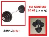 SET GANTERE CAUCIUCATE 30 KG ( 2 x 15 KG / BRAT ) + BARA Z CROMATA !!!- LIVRARE GRATUITA IN BUCURESTI ZONA SECTOR 4  !!!