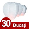 OFERTA NUNTA - 30 LAMPIOANE ZBURATOARE ALBE + CADOU 3 LAMPIOANE INIMA ROSIE SAU ROZ