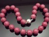 COLIER XXL FIRMA SITO, CONFECTIONAT DIN PIETRE NATURALE RHODONITE 20mm CU INCHIZATOARE DIN ARGINT. MADE ITALY