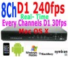 DVR 8 canale , H.264 , 240fps , CCTV , FULL D1 pe toate canalele atat inregistrare cat si redare , HDMI out
